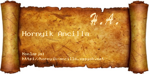 Hornyik Ancilla névjegykártya